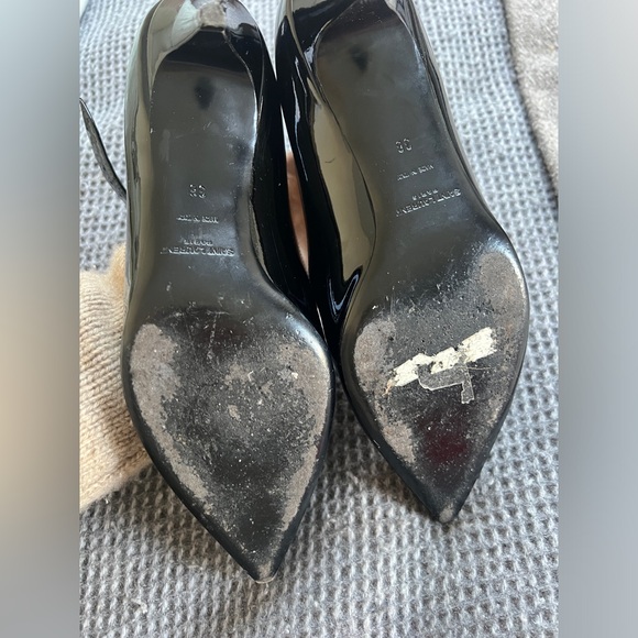 YSL SAINT LAURENT Patent Leather spike stud kitten heeled pumps size 38” - Picture 6 of 7